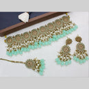 Manisha Jewellery Gold Plated Crystal Stone And Pearls Choker Necklace Set
