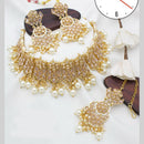 Manisha Jewellery Gold Plated Crystal Stone And Pearls Choker Necklace Set