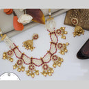 Manisha Jewellery Gold Plated Pota Stone And Pearls Necklace Set