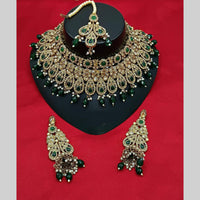 Manisha Jewellery Gold Plated Austrian Stone And Beads Choker Necklace Set