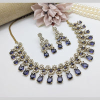 Manisha Jewellery Gold Plated American Diamond Necklace Set