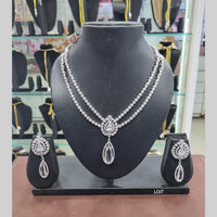 Manisha Jewellery Silver Plated American Diamond Necklace Set