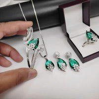 Manisha Jewellery Silver Plated American Diamond  Combo Set
