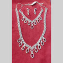 Manisha Jewellery Silver Plated American Diamond Double Necklace Set