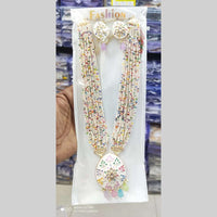 Manisha Jewellery Gold Plated Kundan Stone And Meenakari Long Necklace Set