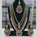 Manisha Jewellery Gold Plated Crystal Stone And Beads Multi Layer Long Necklace Set