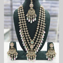 Manisha Jewellery Gold Plated Crystal Stone And Beads Multi Layer Long Necklace Set