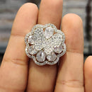 Manisha Jewellery Silver Plated American Diamonds Ring