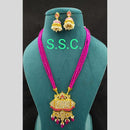 Manisha Jewellery Gold Plated Kundan Stone And Pearls Long  Necklace Set