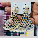 Manisha Jewellery Gold Plated Mirror And Pearls Dangler Earrings