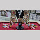 Manisha Jewellery Gold Plated Mirror And Pearls Jhumki Earrings With Maangtikka