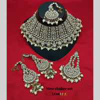 Manisha Jewellery Gold Plated Austrian Stone And Beads Choker Necklace Set