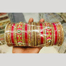 Manisha Jewellery Gold Plated Crystal Stone And Pearls Acrylic Bangles Set