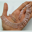 Manisha Jewellery Rose Gold Plated American Diamond Necklace Set