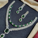 Manisha Jewellery Silver Plated American Diamond Necklace Set