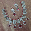Manisha Jewellery Silver Plated American Diamond Necklace Set