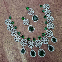 Manisha Jewellery Silver Plated American Diamond Necklace Set