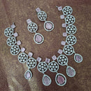 Manisha Jewellery Silver Plated American Diamond Necklace Set