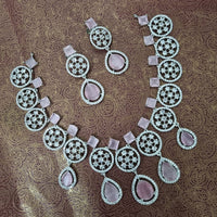 Manisha Jewellery Silver Plated American Diamond Necklace Set