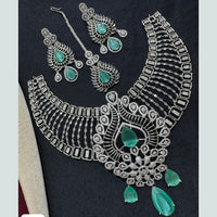 Manisha Jewellery Silver Plated American Diamond Necklace Set