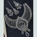 Manisha Jewellery Silver Plated American Diamond Necklace Set