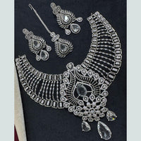 Manisha Jewellery Silver Plated American Diamond Necklace Set