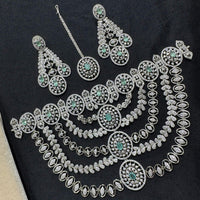 Manisha Jewellery Silver Plated American Diamond Necklace Set