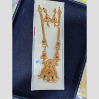 Manisha Jewellery Gold Plated Pota Stone And Pearl Long Necklace Set