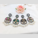 Manisha Jewellery 2Tone Plated Pota Stone And Pearls Dangler Earrings