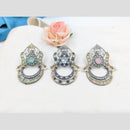 Manisha Jewellery 2Tone Plated Pota Stone And Pearls Dangler Earrings