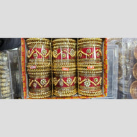 Manisha Jewellery Gold Plated Kundan Stone Acrylic Bangles Set