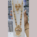 Manisha Jewellery Gold Plated Kundan Stone And Pearls Meenakari Long Necklace Set