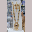 Manisha Jewellery Gold Plated Kundan Stone And Pearls Meenakari Long Necklace Set