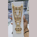 Manisha Jewellery Gold Plated Kundan Stone And Pearls Meenakari Double Necklace Set