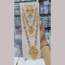 Manisha Jewellery Gold Plated Kundan Stone And Pearls Meenakari Double Necklace Set