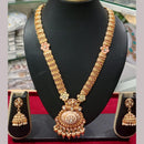 Manisha Jewellery Gold Plated Kundan Stone And Pearls Meenakari Long Necklace Set