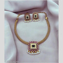 Manisha Jewellery Gold Plated Pota Stone And Pearls Necklace Set