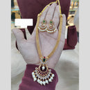Manisha Jewellery Gold Plated Pota Stone And Pearls Necklace Set