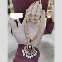 Manisha Jewellery Gold Plated Pota Stone And Pearls Necklace Set