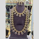 Manisha Jewellery Gold Plated Austrain Stone Temple Double Necklace Set