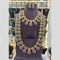 Manisha Jewellery Gold Plated Austrain Stone Temple Double Necklace Set