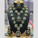 Manisha Jewellery Gold Plated Kundan Stone And Beads Meenakari Double Necklace Set