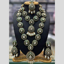 Manisha Jewellery Gold Plated Kundan Stone And Beads Meenakari Double Necklace Set