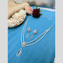Manisha Jewellery Silver Plated American Daimonds Necklace Set