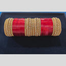 Manisha Jewellery Gold Plated Austrain Stone And Pearls  Acrylic Bangle Set