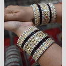 Manisha Jewellery Gold Plated Kundan Stone Acrylic Bangle Set