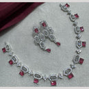 Manisha Jewellery Silver Plated Elegant American Diamond Necklace Set