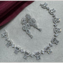 Manisha Jewellery Silver Plated Elegant American Diamond Necklace Set