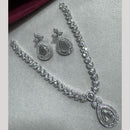 Manisha Jewellery Silver Plated Elegant American Diamond Necklace Set