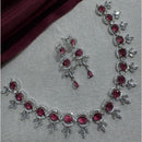 Manisha Jewellery Silver Plated Elegant American Diamond Necklace Set